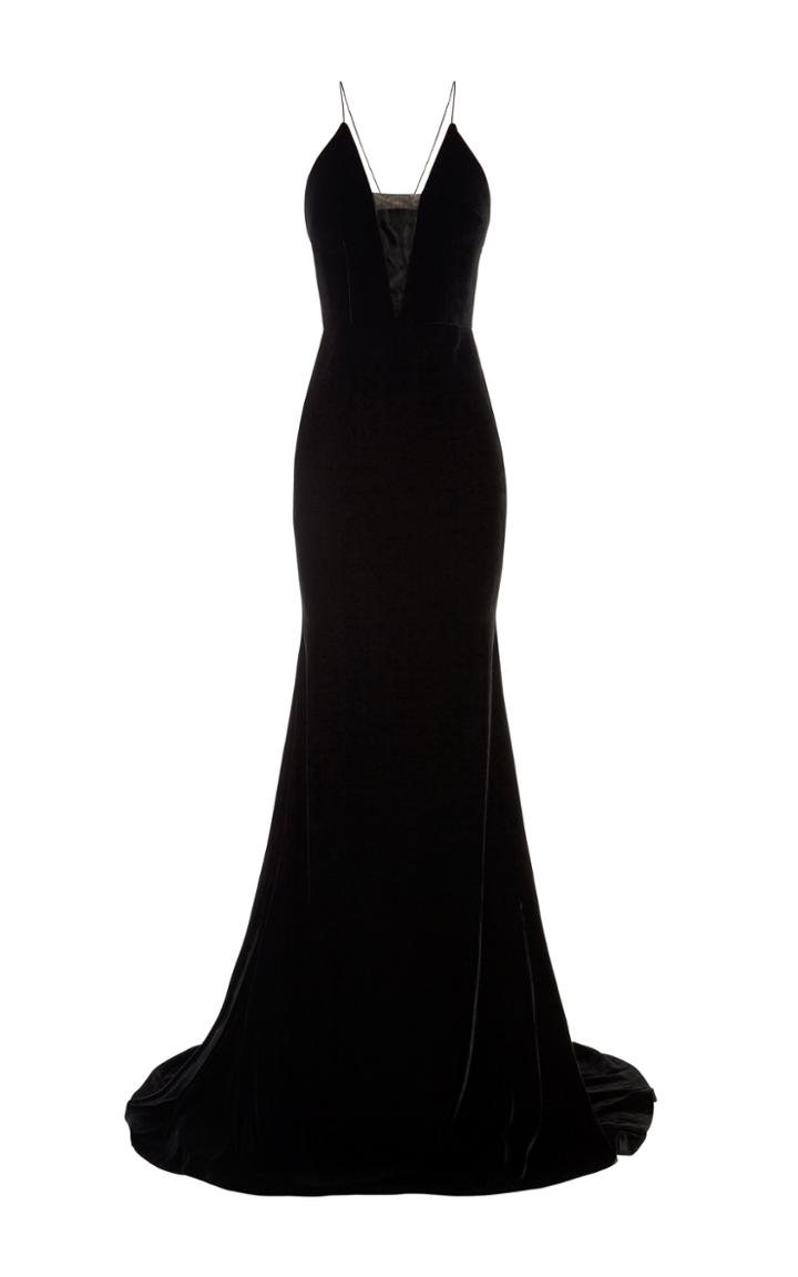 Alex Perry Maddox Velvet Sheer Bikini Gown