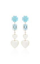 Brent Neale Clover And Double Heart Drop Earrings