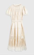Moda Operandi Brock Collection Serenella Lace Trim Satin Midi Dress