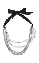 Lanvin Pearl And Chain Necklace