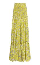 Alexis Galarza Tiered Floral Maxi Skirt
