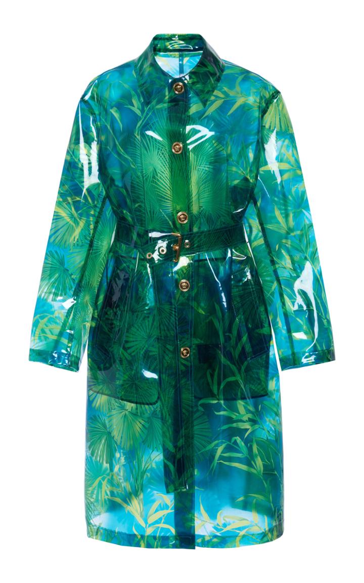 Moda Operandi Versace Oversized Pvc Coat Size: 38