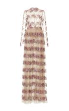 Luisa Beccaria Embroidered Long Dress