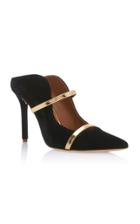 Malone Souliers Maureen Leather-trimmed Velvet Mules
