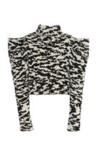 Isabel Marant Delphine Zebra-print Wool-blend Knit Turtleneck