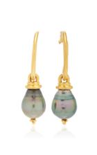Prounis Tahitian Pearl Hoop And Hook Earrings