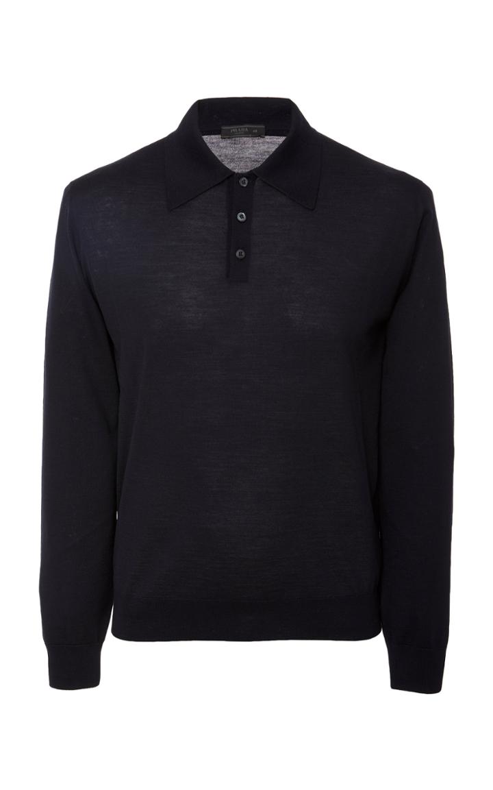 Prada Knit Wool Polo Shirt