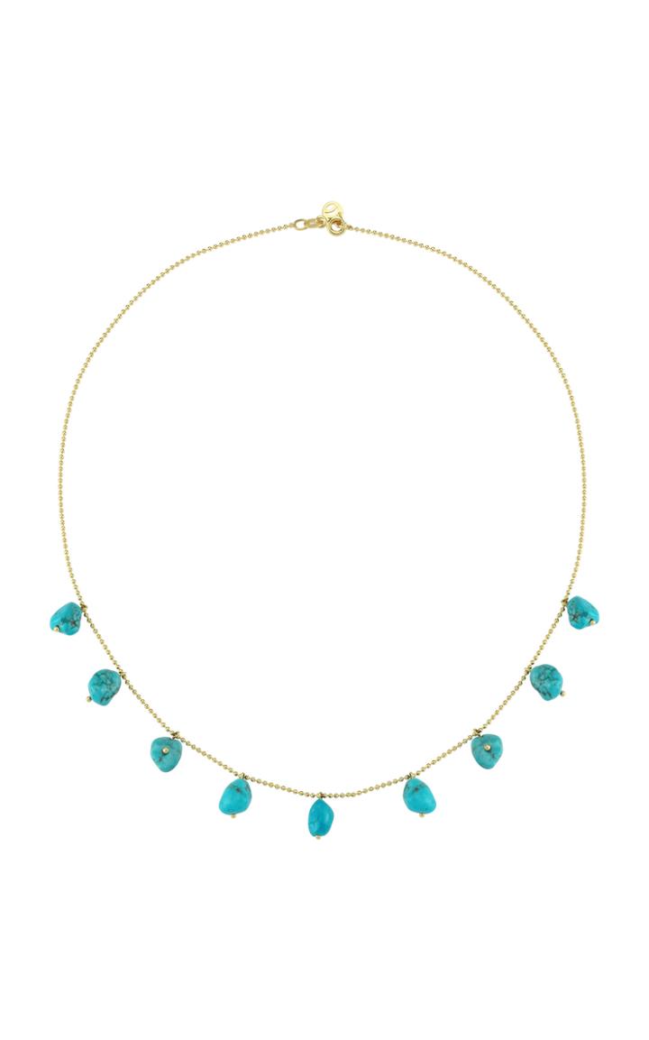 Charms Company Fallen Sky Turquoise 18k Yellow Gold Necklace