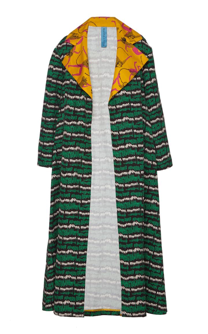 Rianna + Nina Nina Cotton Linen Printed Coat