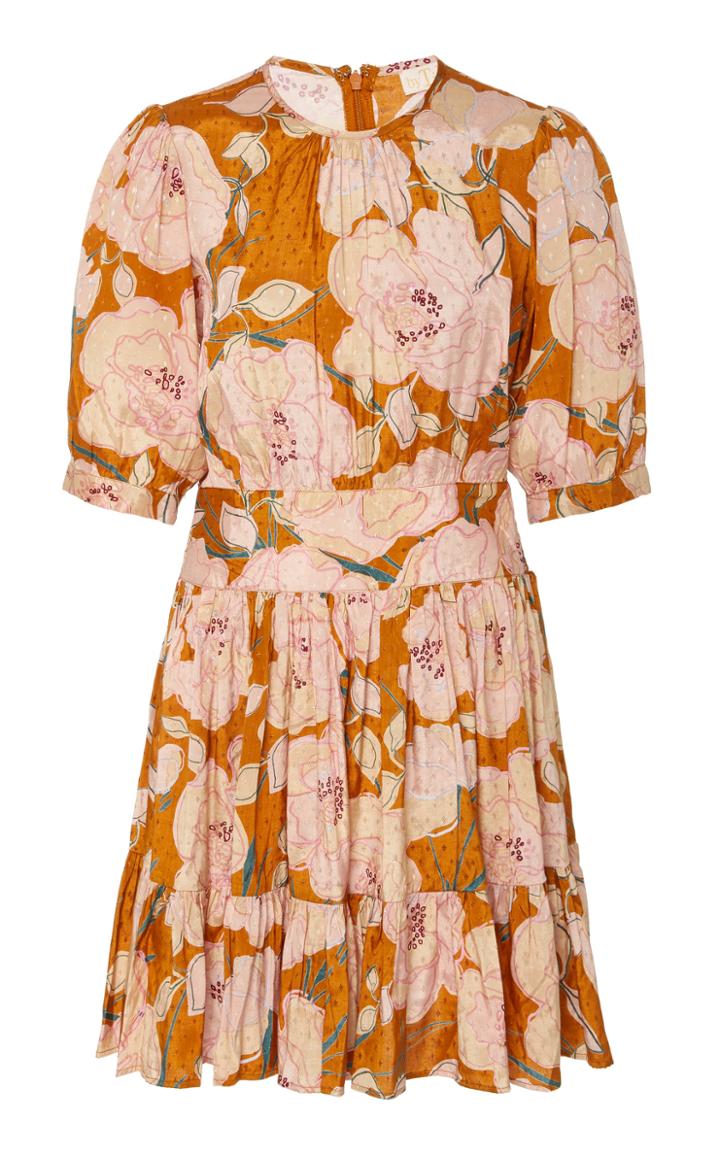 Bytimo Delicate Floral-print Crepe Mini Dress