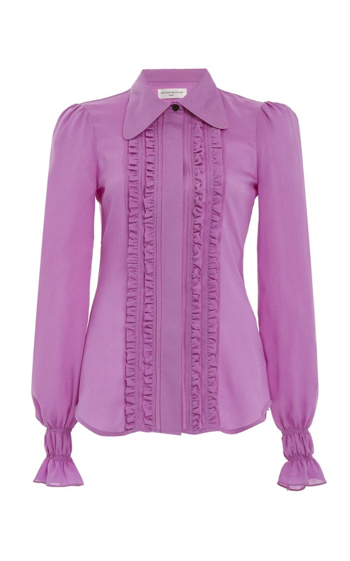 Moda Operandi Victoria Beckham Silk Poplin Frill-detail Blouse