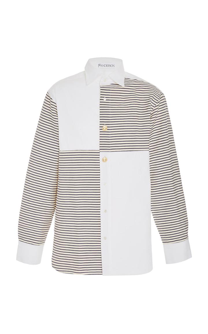 Jw Anderson Patchwork-effect Cotton-poplin Shirt