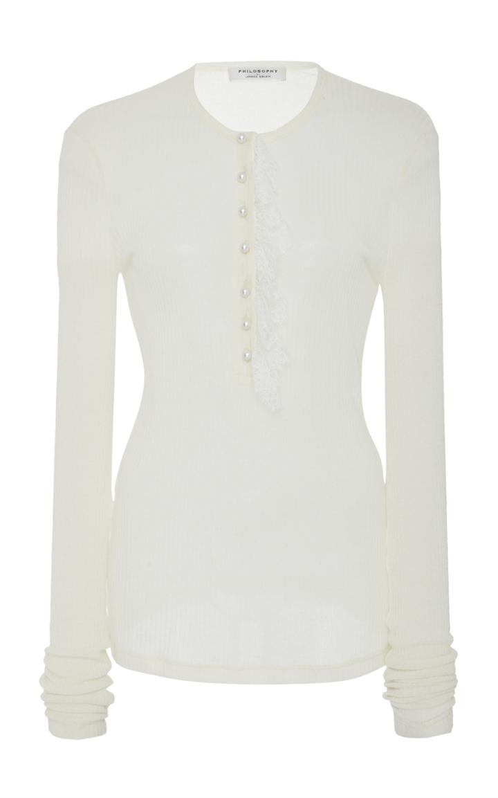 Philosophy Di Lorenzo Serafini Lace Trim Knit Top
