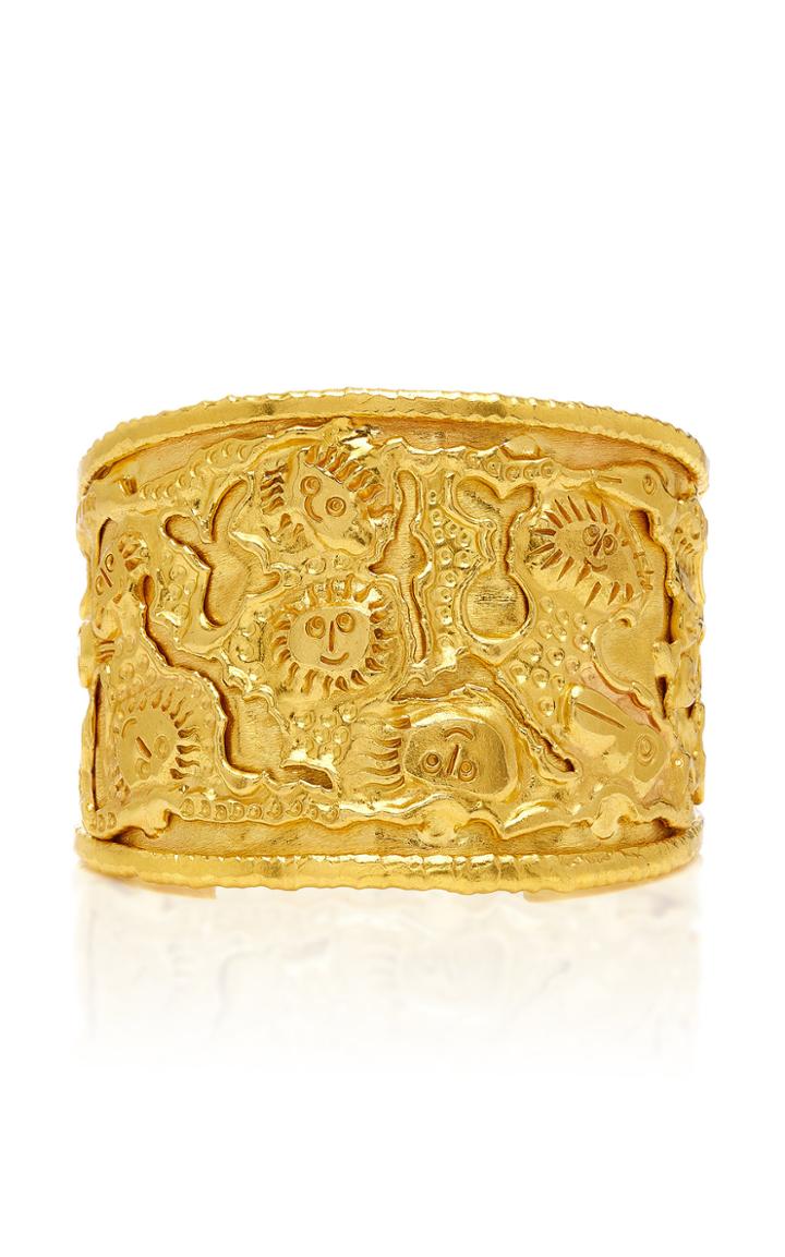 Mahnaz Collection One-of-a-kind Charming Monsters 22k Gold Cuff