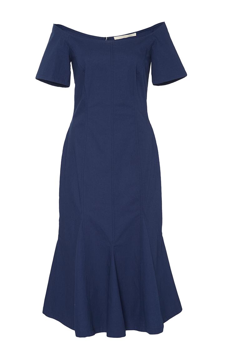 Creatures Of Comfort Off The Shoulder Fit & Flare Azule Dress