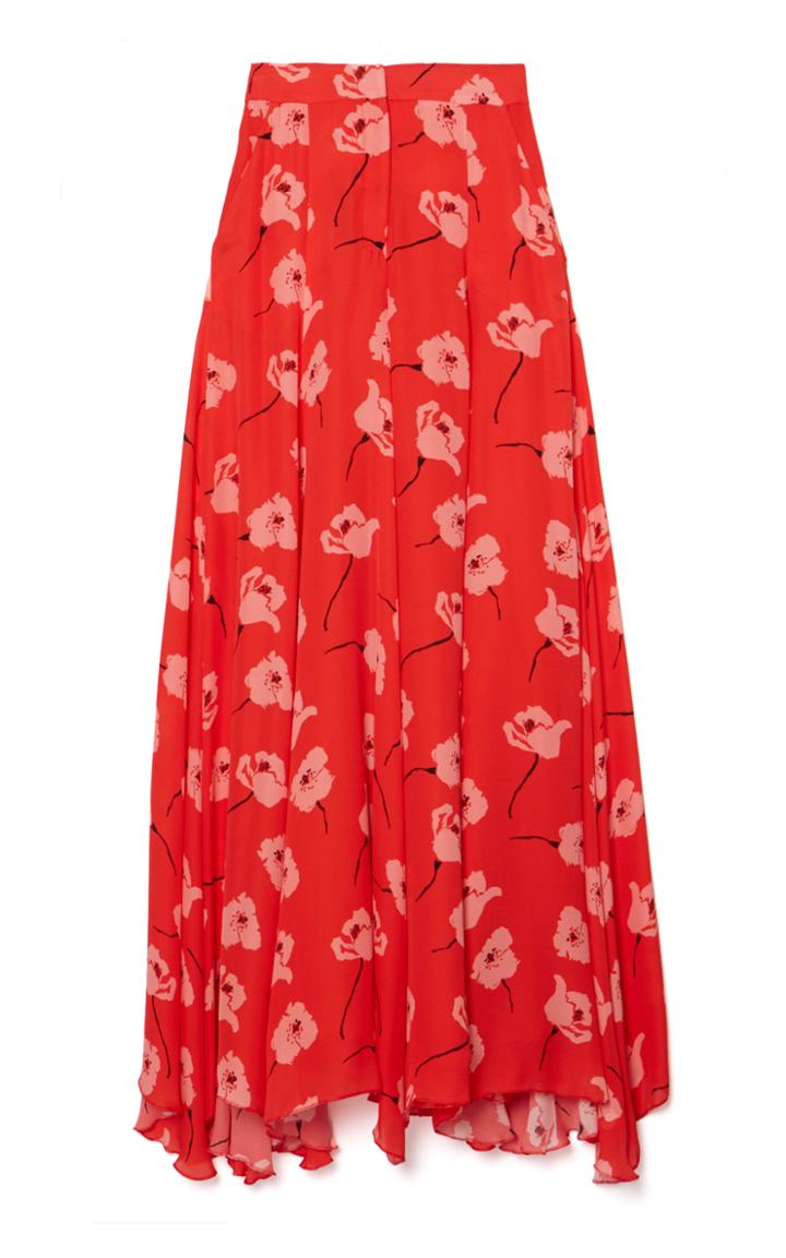 Moda Operandi Carolina Herrera Floral Silk Georgette Wide-leg Pants