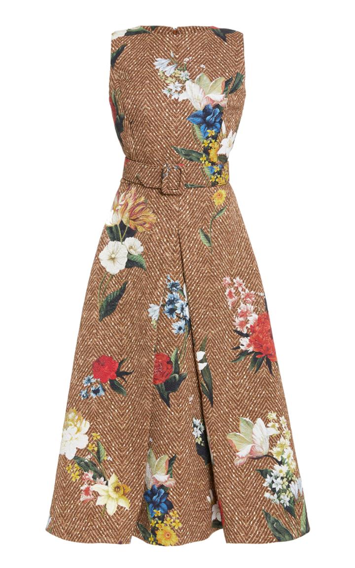 Moda Operandi Oscar De La Renta A-line Belted Midi Dress