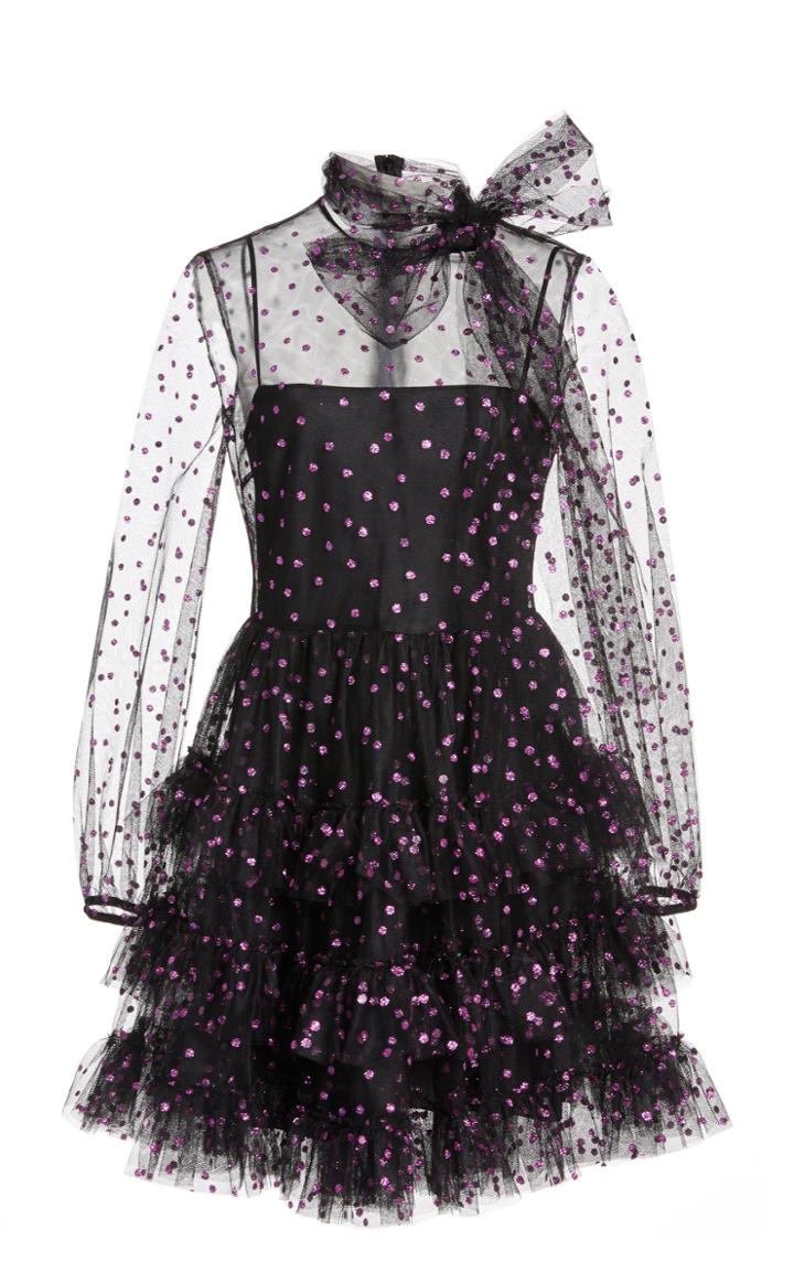 Moda Operandi Red Valentino Glittered Organza Mini Dress