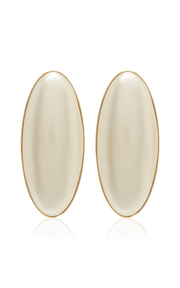 Moda Operandi Jw Anderson Oversized Oval Resin Pearl Earrings