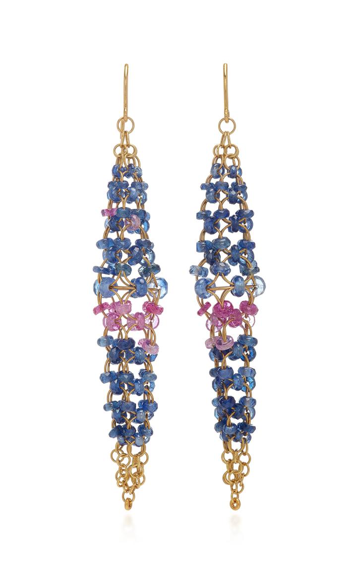 Mallary Marks Spire 18k Gold Sapphire Earrings