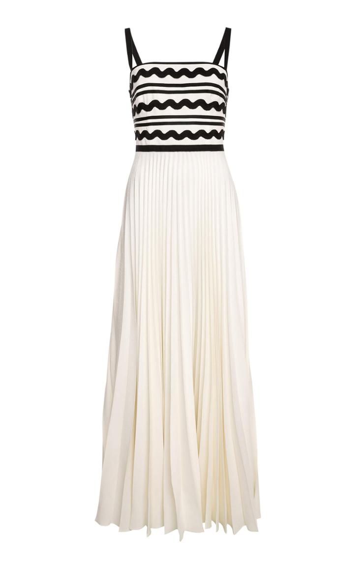 Lilli Jahilo Gudrun Pleated Gown With Zig-zag Ribbon