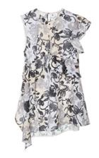 Adeam Printed Ruffle Top