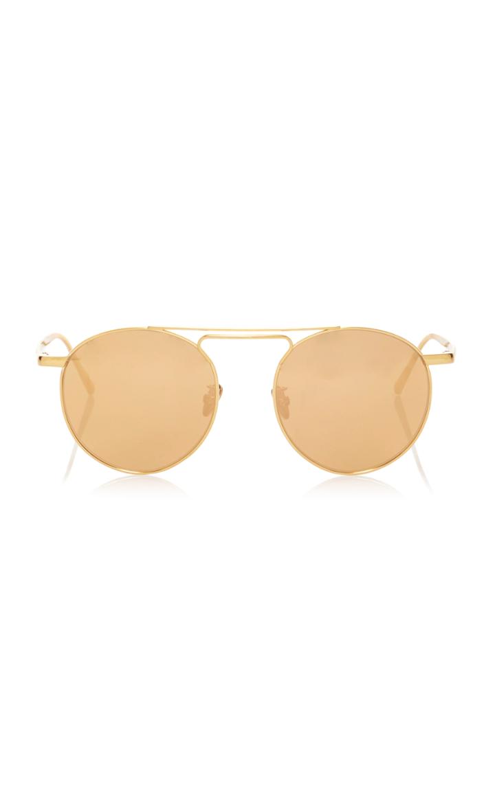 Linda Farrow Gold-tone Round-frame Sunglasses