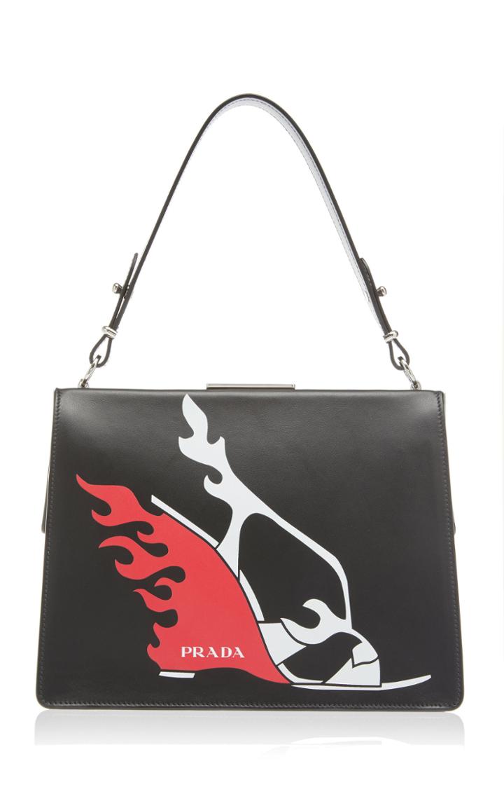 Prada City Calf Top Handle With Flaming Shoe