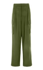 Tibi Tropical Wool-blend Pleated Cargo Pants Size: 0