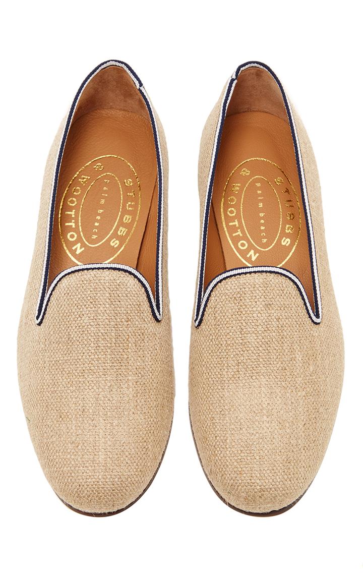 Stubbs & Wootton Ribbon Natural Slipper