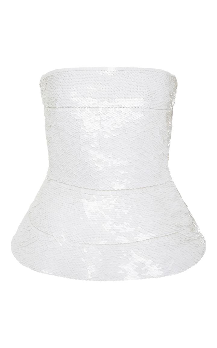 Oscar De La Renta Strapless Sequin Top