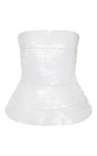 Oscar De La Renta Strapless Sequin Top