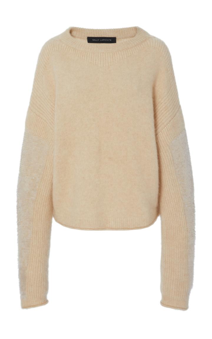 Sally Lapointe Airy Embroidered Boxy Silk And Cashmere Sweater