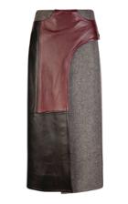 Moda Operandi Joshua Millard Alder Leather-paneled Wool Midi Wrap Skirt
