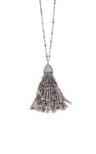 Moda Operandi Margaret Jewels One Of A Kind 18k Tarnished White Gold Pompom Necklace