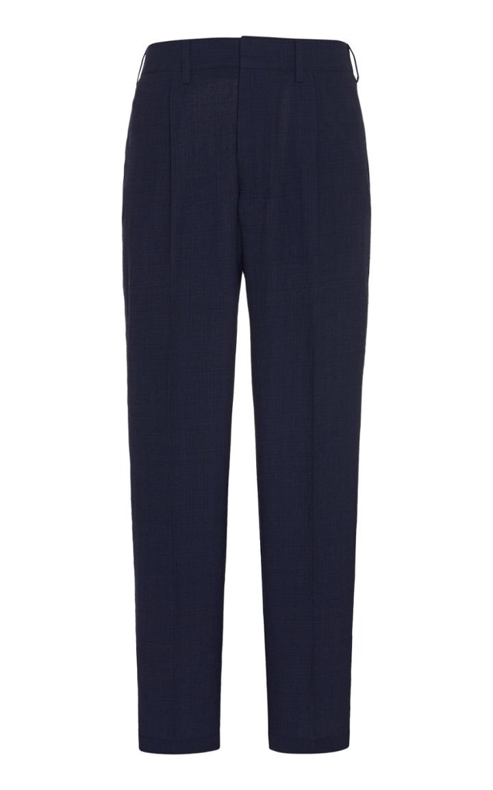 The Gigi Pleated Wool Straight-leg Trousers