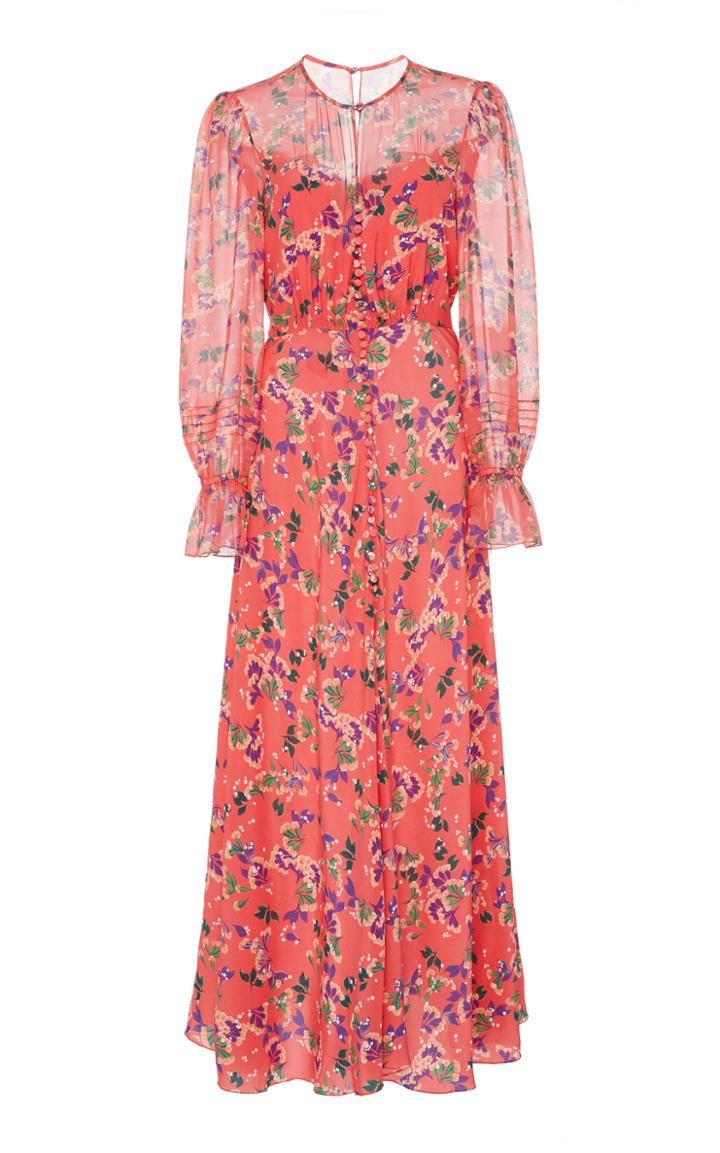 Saloni Becky Silk Button Front Dress