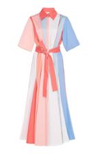 Prabal Gurung Color Block Cotton Midi Shirtdress