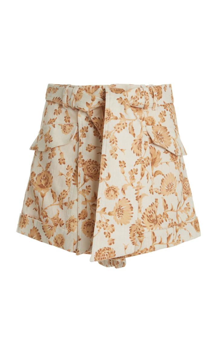 Moda Operandi Significant Other Aphrodite Floral-print Linen-blend Shorts