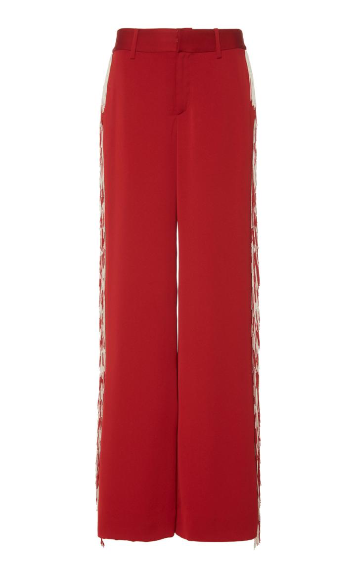 Monse Satin Wide-leg Fringe Pant