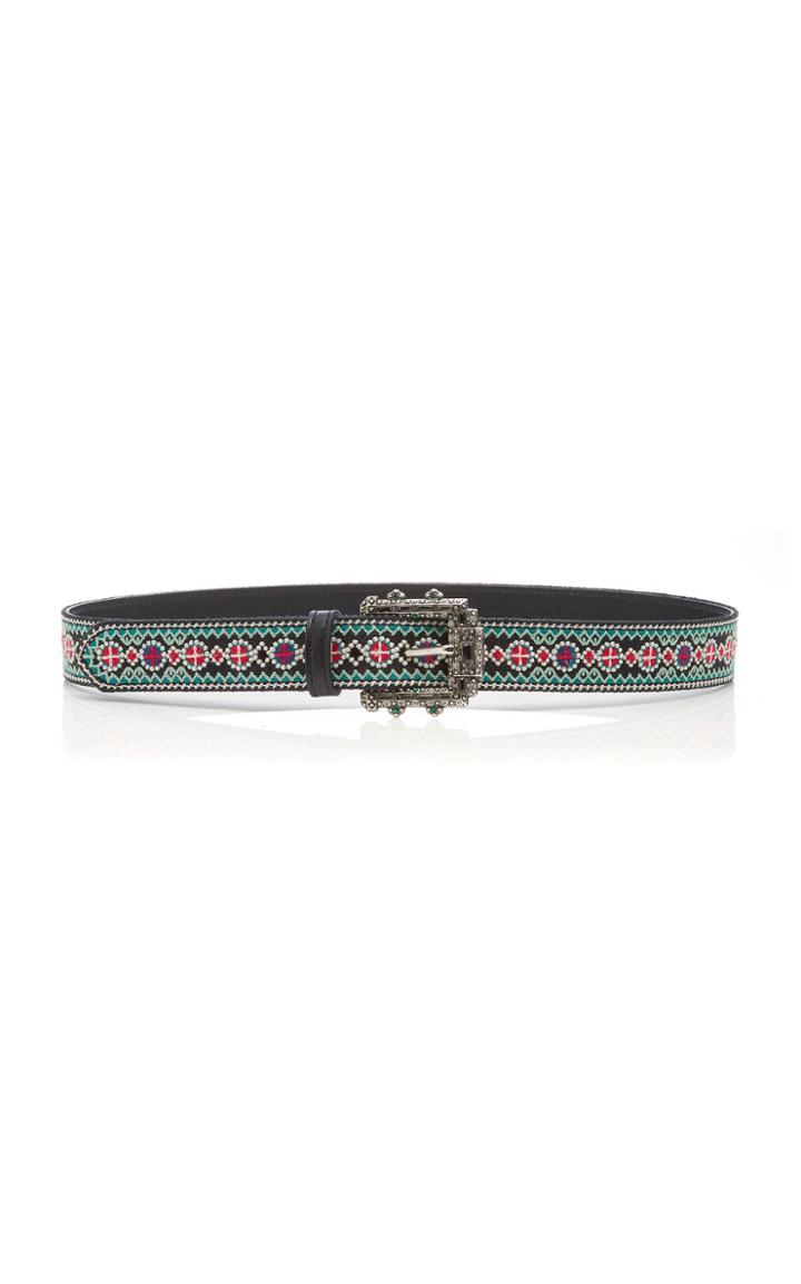 Etro Patterned Leather Waist Belt