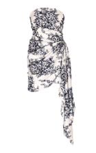 Oscar De La Renta Asymmetric Floral-print Jersey Mini Dress