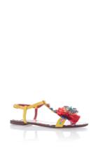 Dolce & Gabbana Printed Pompom Sandals