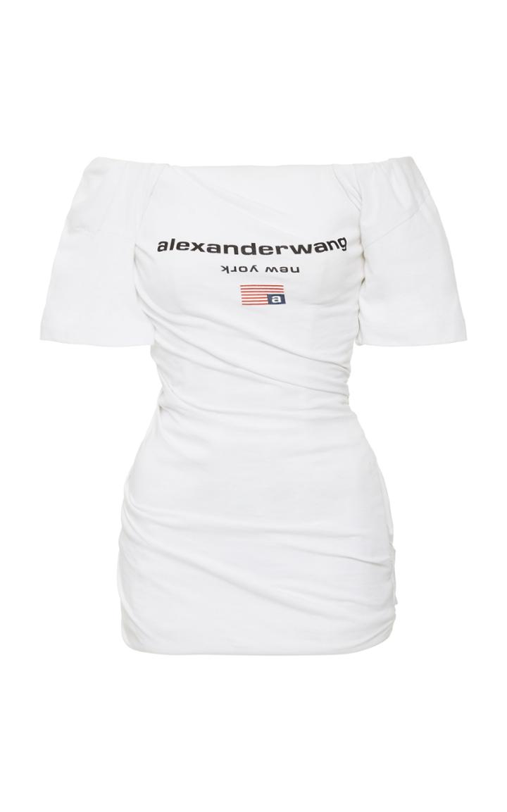 Alexander Wang Twisted Off-the-shoulder Cotton T-shirt Dress