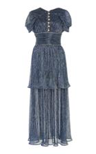 Peter Pilotto Tiered Pliss-lam Midi Dress