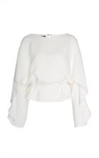 Burnett New York Pearl Long Sleeve Draped Top