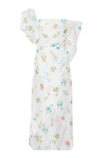 Rejina Pyo Layla Cold-shoulder Floral-print Organza Midi Dress