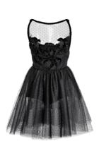 Elie Saab Bead Embroidered Tulle Mini Dress