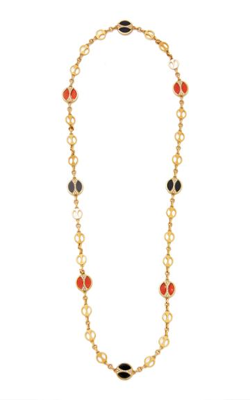 Vintage Bulgari Coral And Onyx Necklace