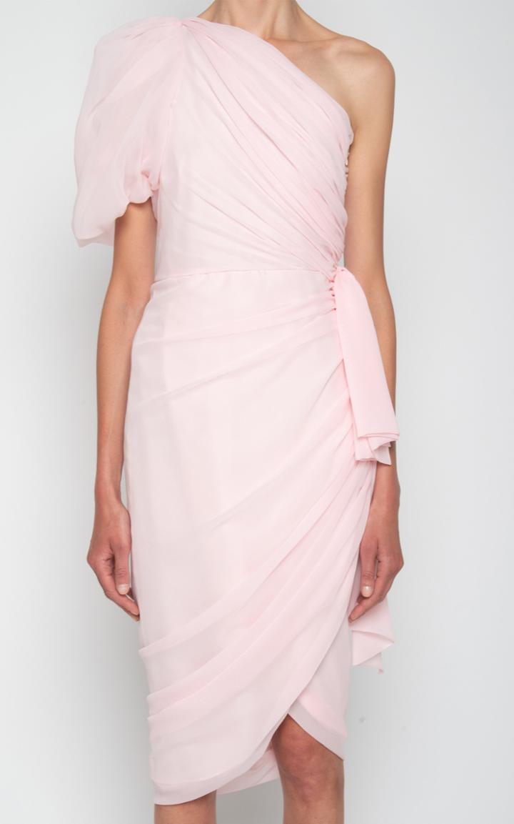 Moda Operandi Giambattista Valli Ruched Silk One Shoulder Dress